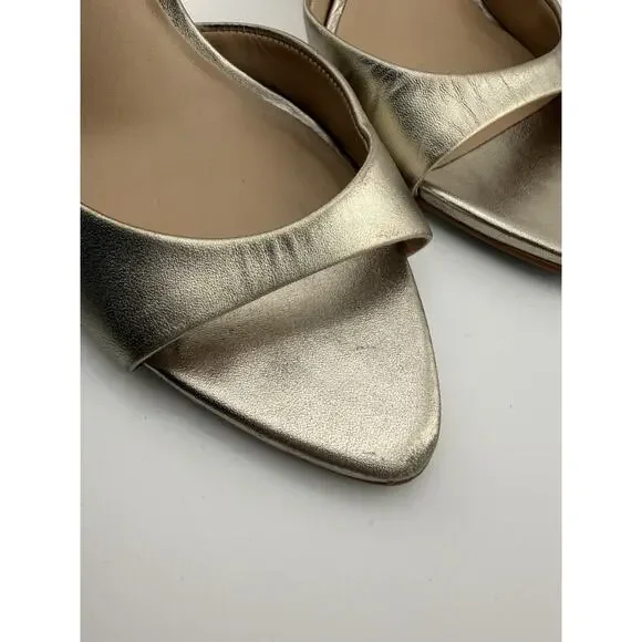 Steve Madden Beki Sandal in Gold Color 4.25" Heel - Women's Size 10 - Picture 2 of 9